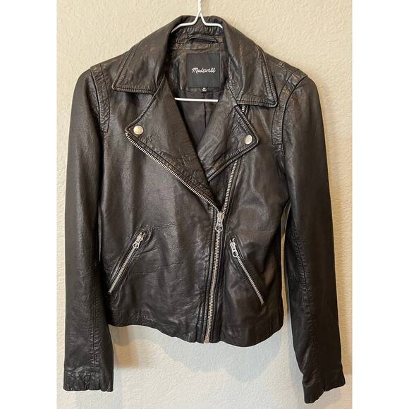 MADEWELL Washed Leather Moto Jacket Size XS - Picture 11 of 13